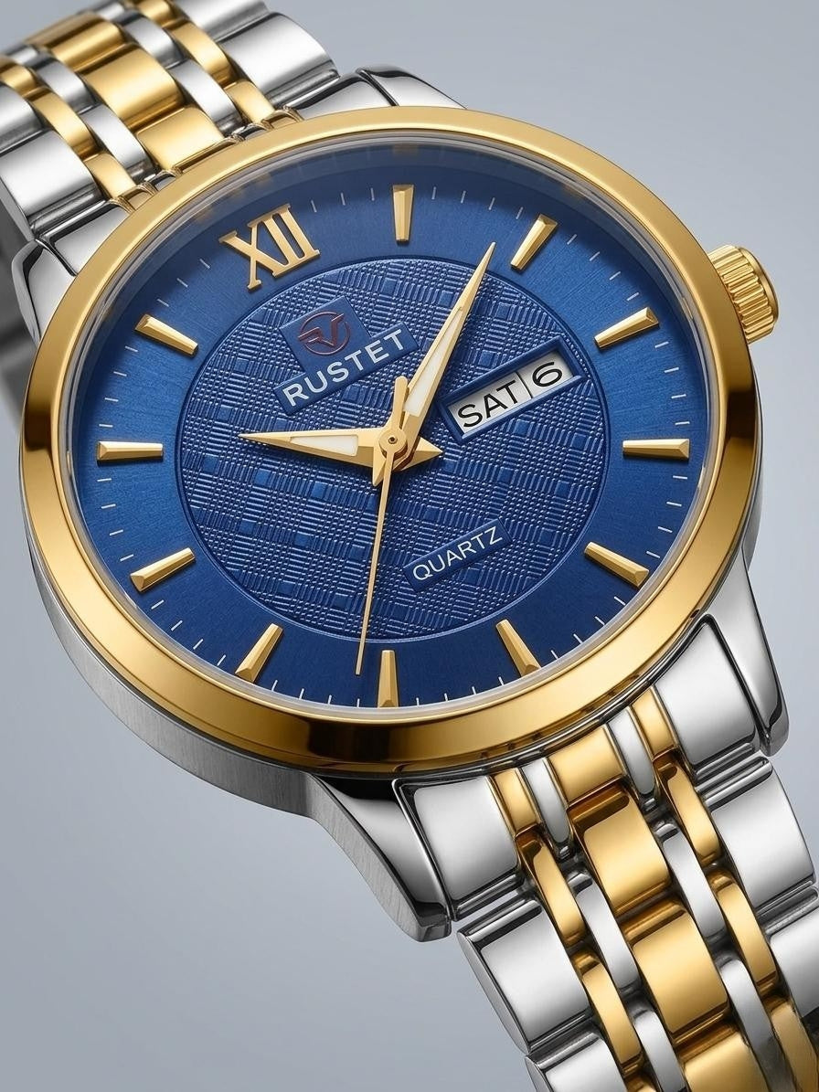 RUSTET-6006-BLUE WITH SILVER&GOLD FOR HER