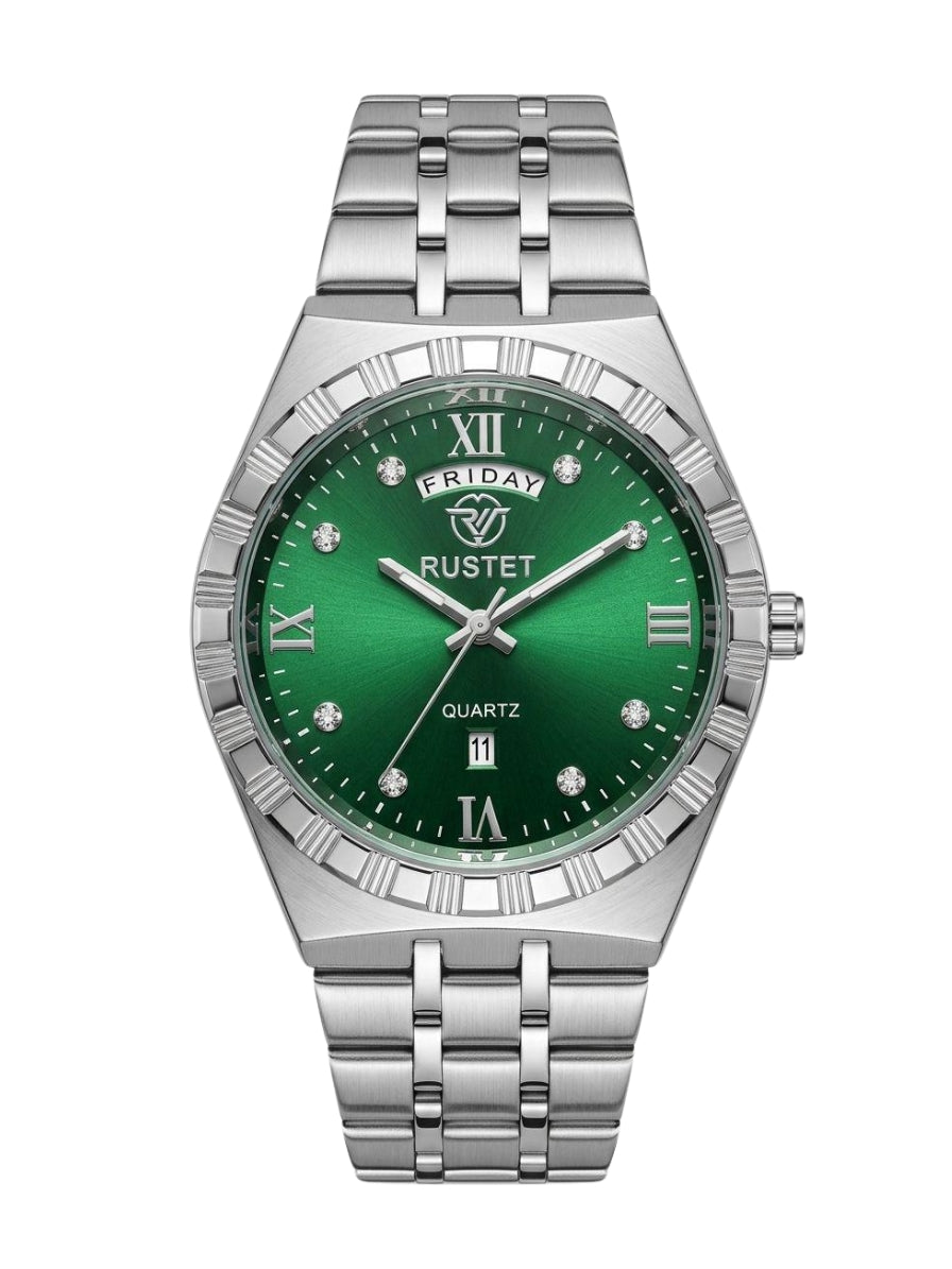 RUSTET-1062 GREEN WITH SILVER