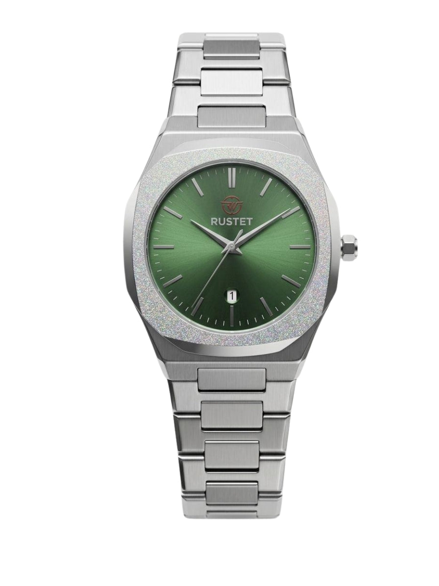 RUSTET-1019-GREEN WITH SILVER