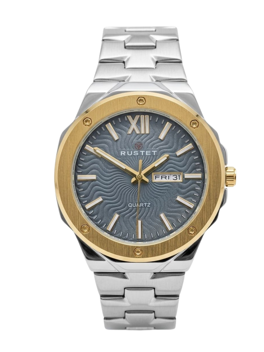 RUSTET-1053-GREY WITH GOLD AND SILVER