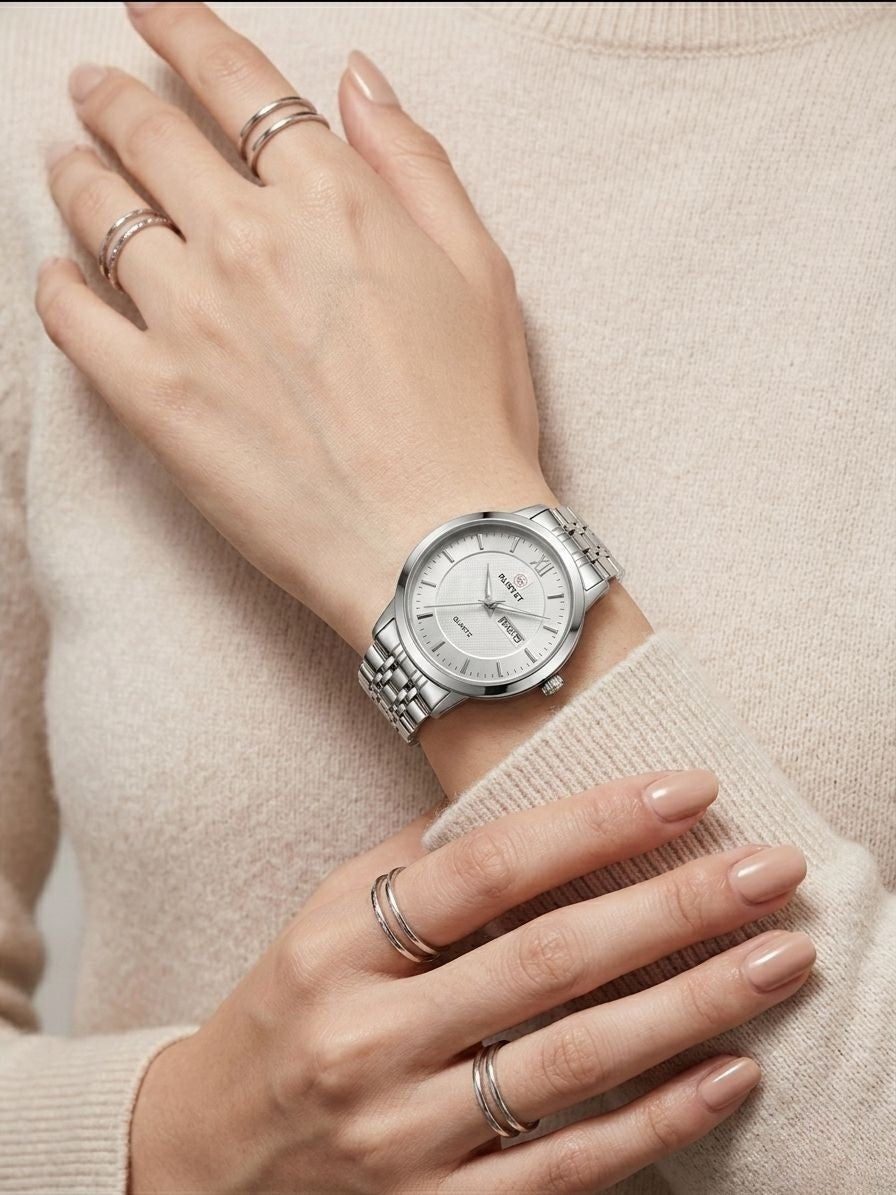 RUSTET-6006-WHITE WITH SILVER FOR HER