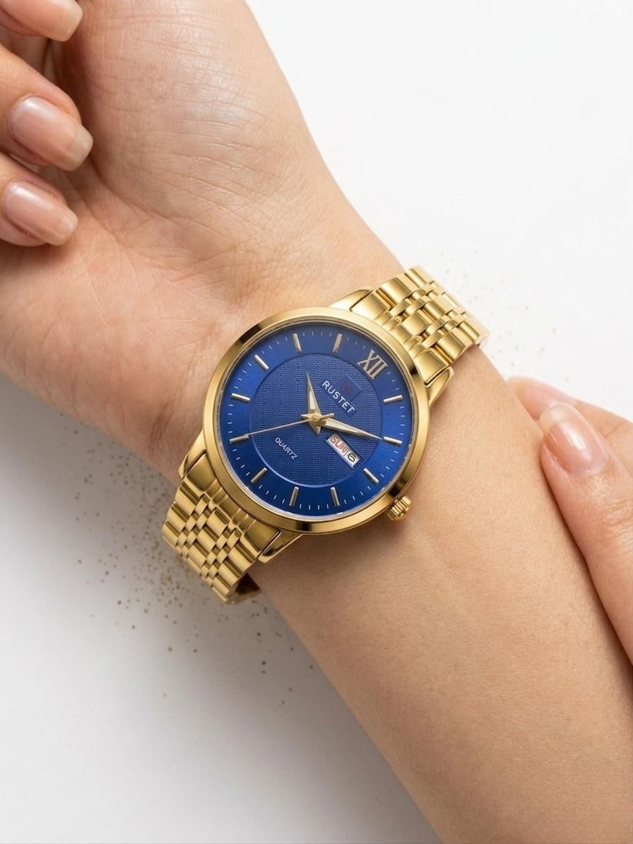 RUSTET-6006-BLUE WITH GOLD FOR HER