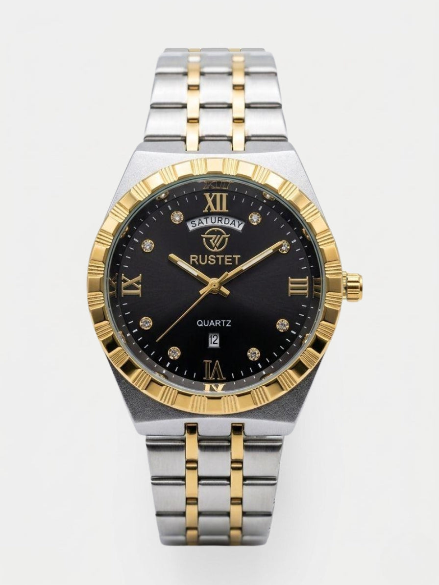 RUSTET-1062 BLACK WITH SILVER GOLDEN