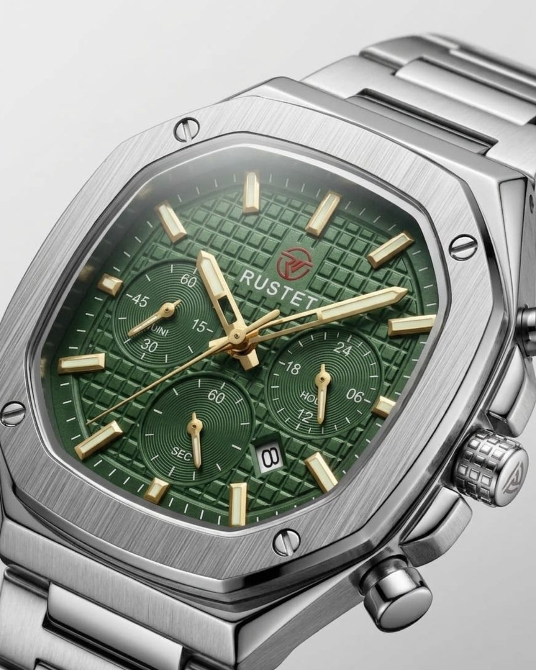 RUSTET-1065-GREEN WITH SILVER