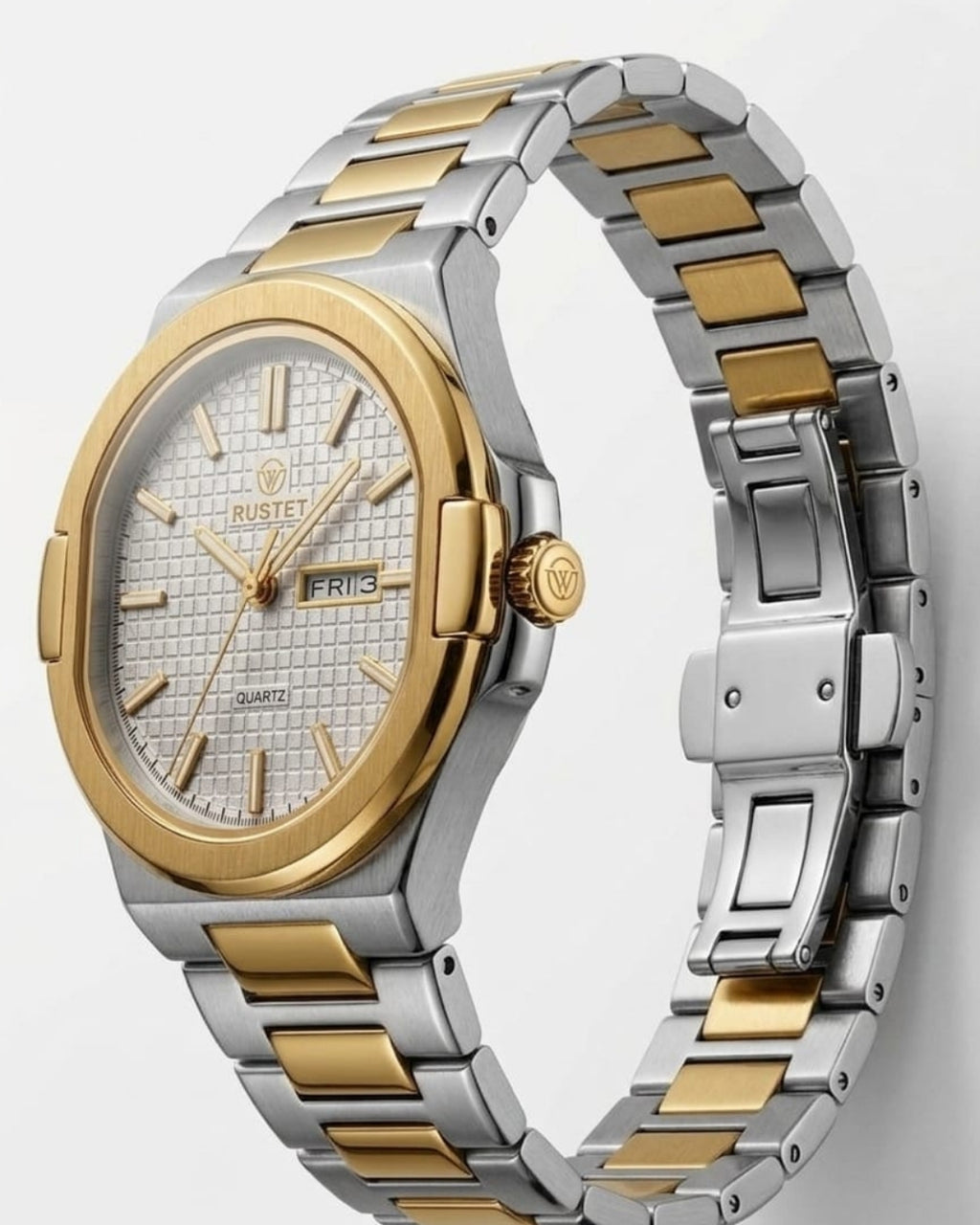 RUSTET-1045-WHITE WITH SILVER&GOLDEN
