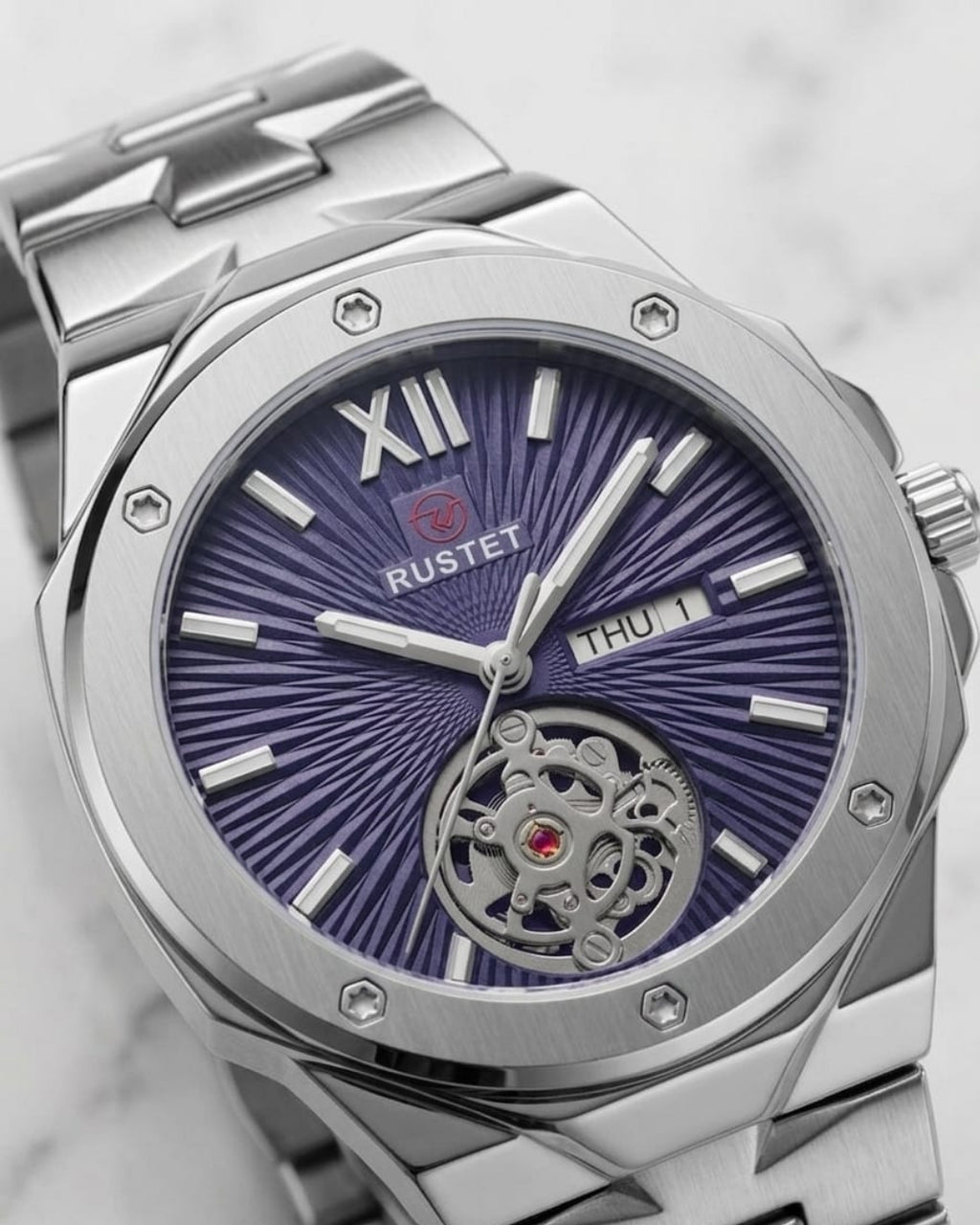 RUSTET-1053-PURPLE WITH SILVER