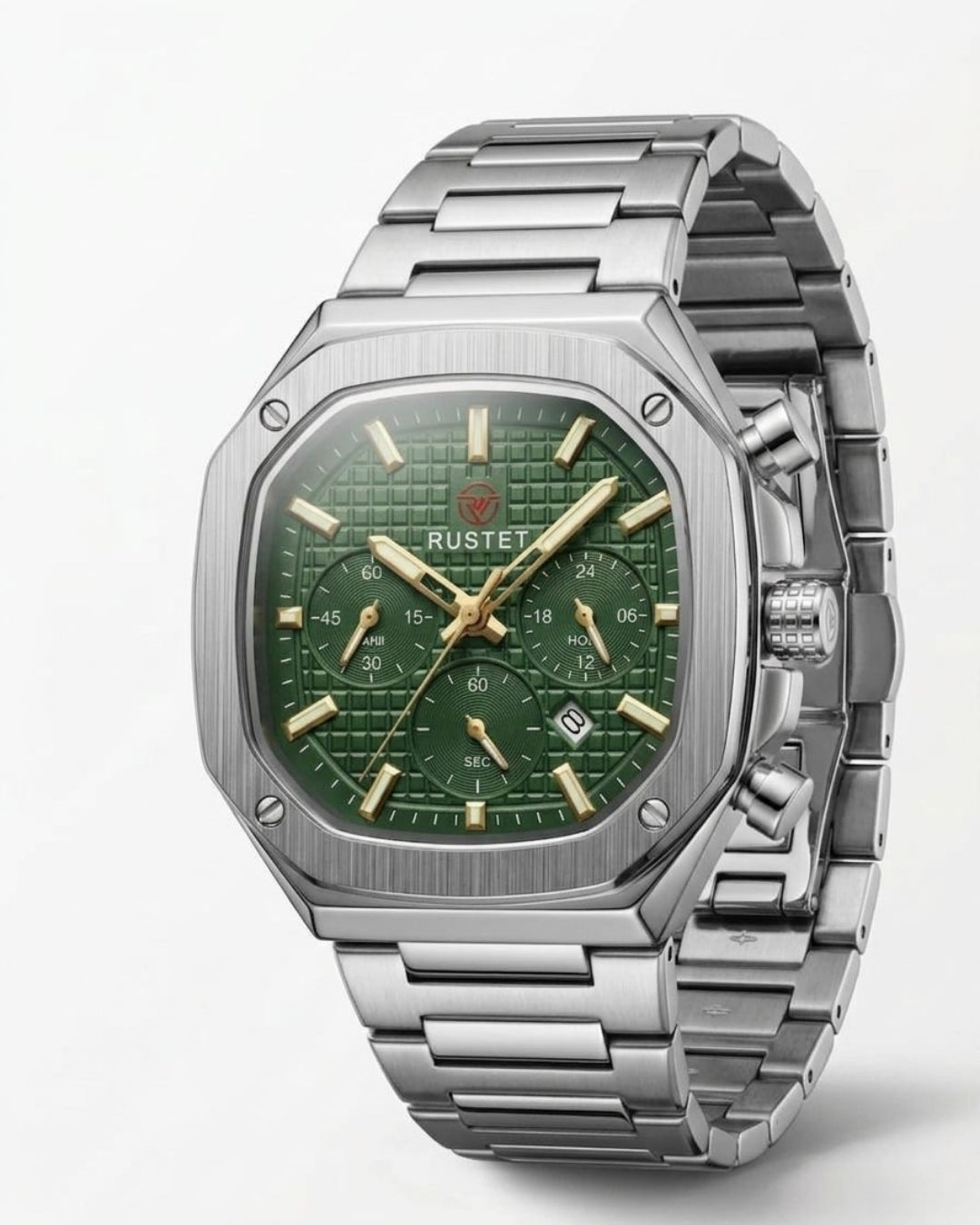 RUSTET-1065-GREEN WITH SILVER