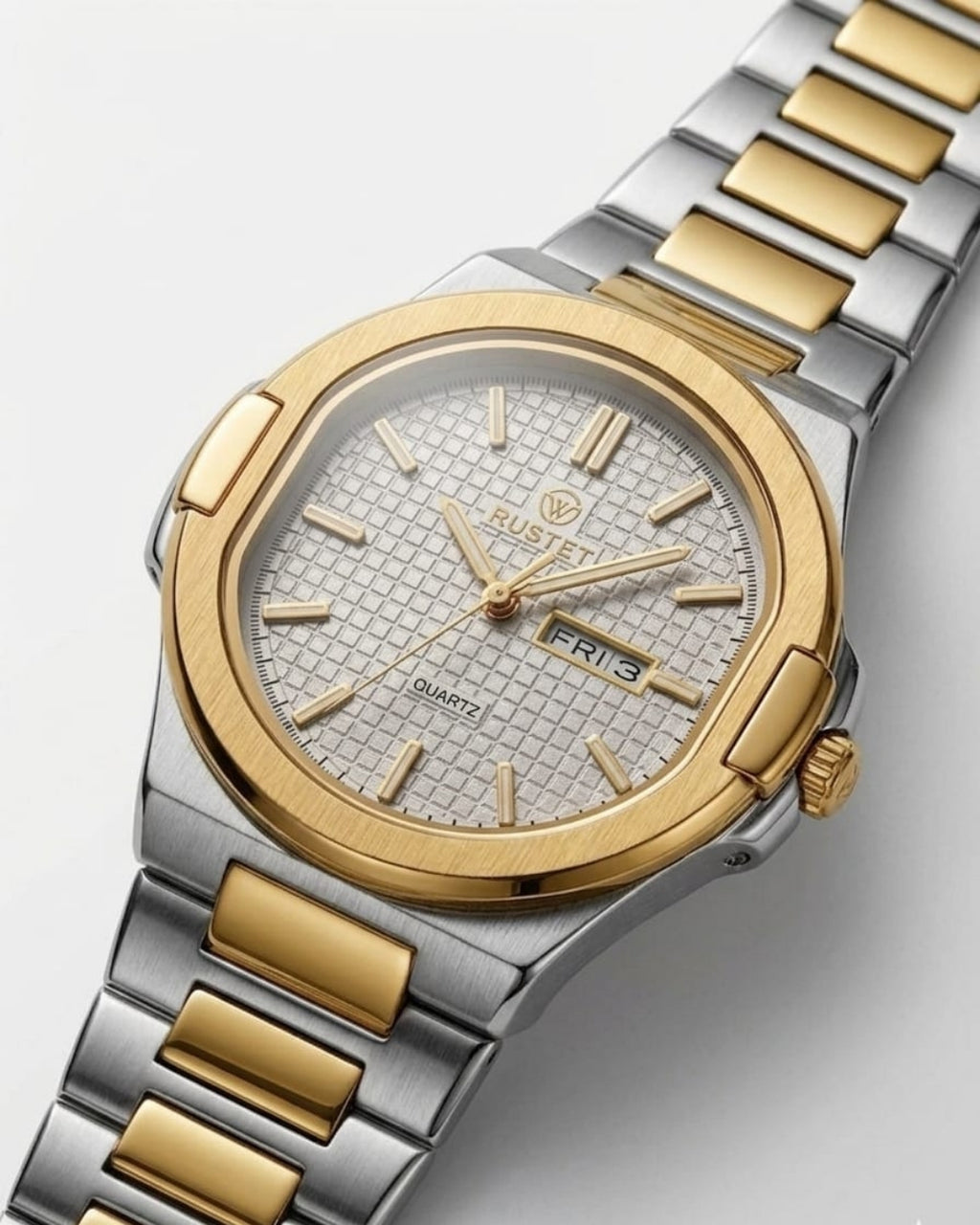 RUSTET-1045-WHITE WITH SILVER&GOLDEN