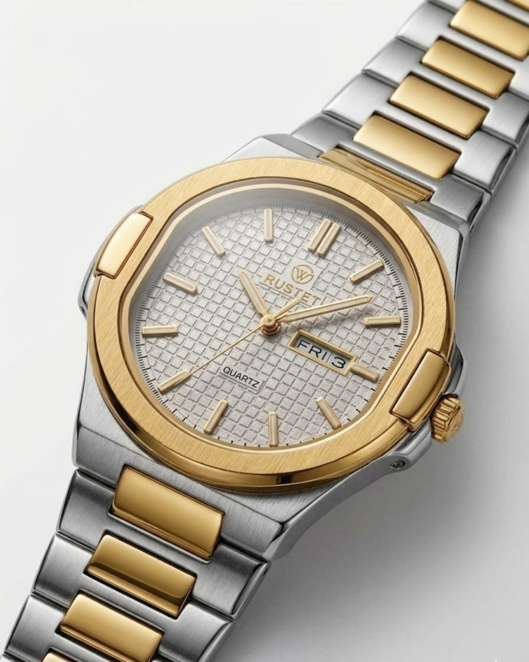 RUSTET-1045-WHITE WITH SILVER&GOLDEN