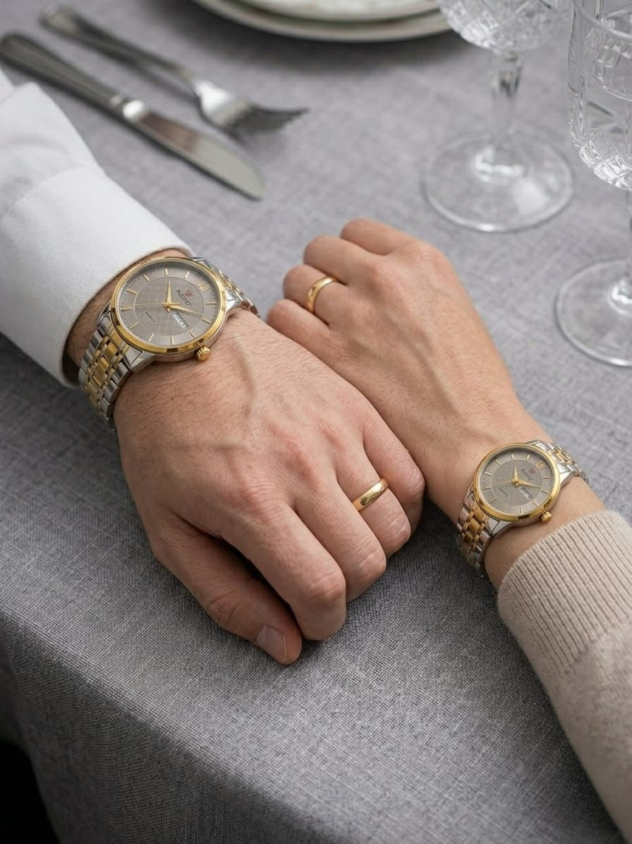 RUSTET-1006-GREY WITH SILVER&GOLD-COUPLES EDITION