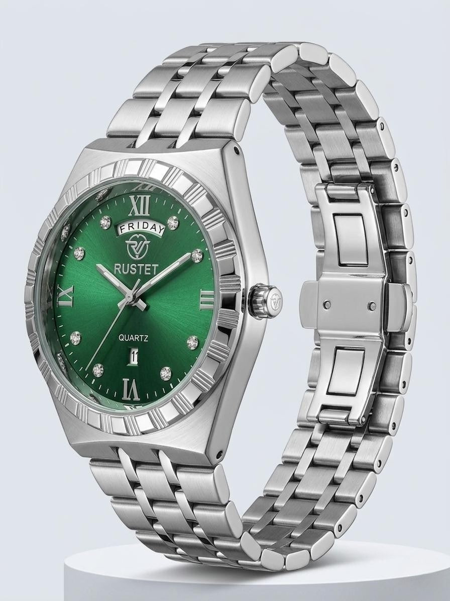 RUSTET-1062 GREEN WITH SILVER