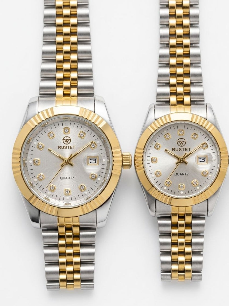 RUSTET-1041-WHITE WITH SILVER&GOLD-COUPLES EDITION