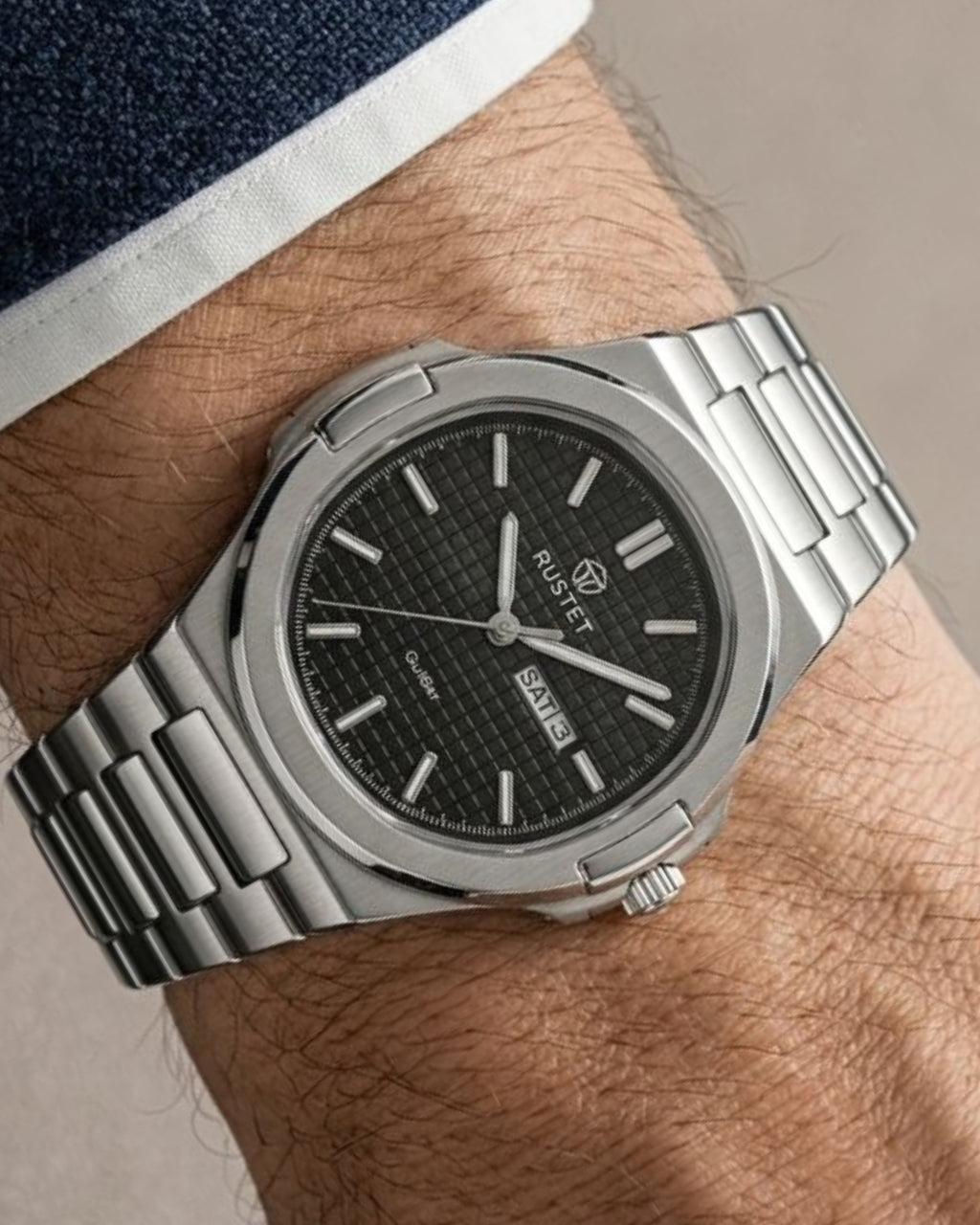 RUSTET-1045-BLACK WITH SILVER