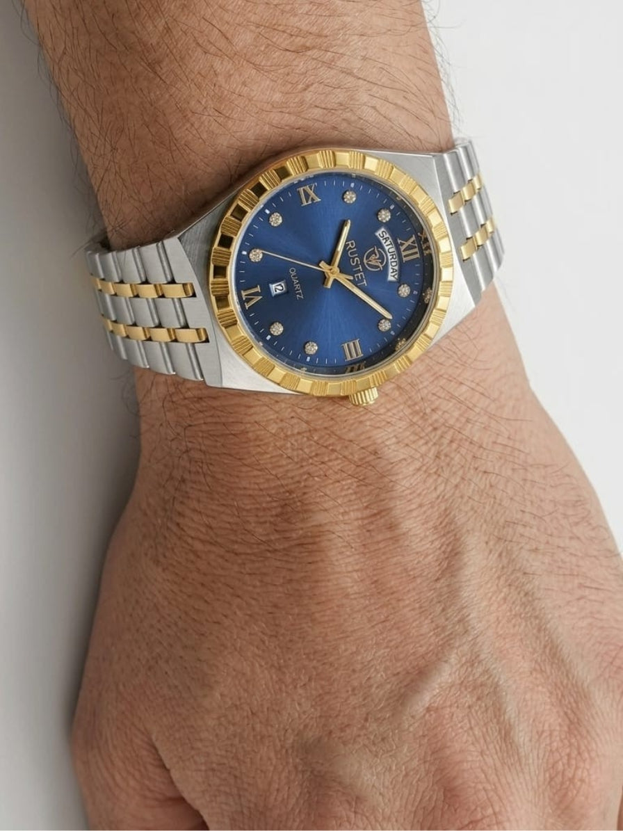 RUSTET-1062 BLUE WITH SILVER GOLD