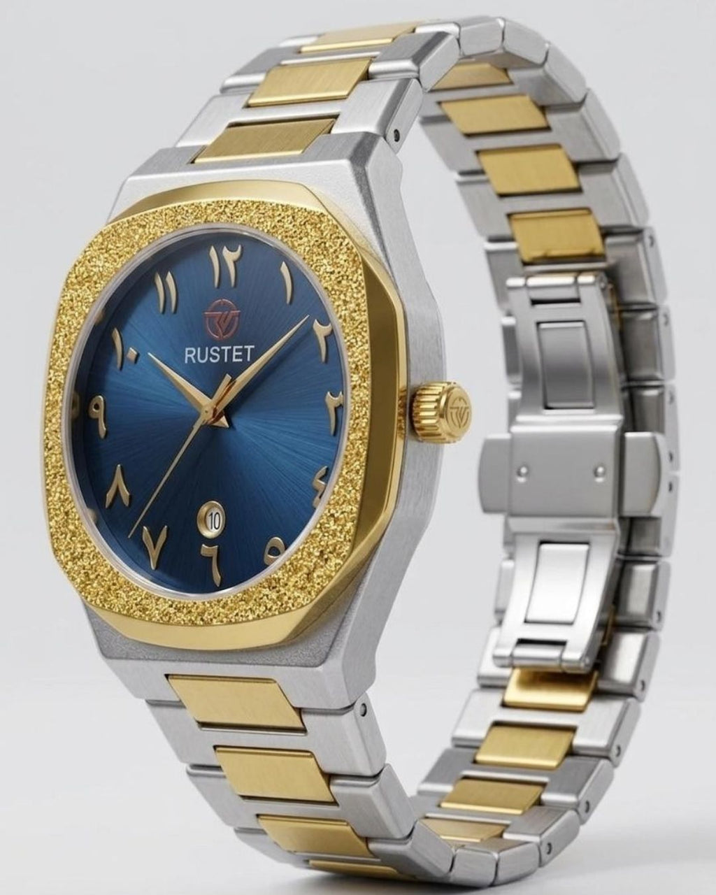 RUSTET-1019 ARABIC DIAL EDITION-BLUE WITH SILVER&GOLDEN
