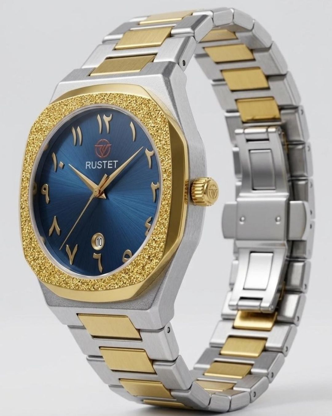 RUSTET-1019 ARABIC DIAL EDITION-BLUE WITH SILVER&GOLDEN