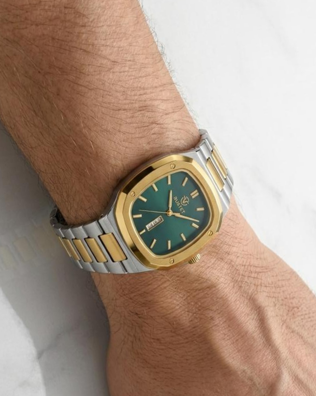 RUSTET-1018-GREEN WITH SILVER&GOLD