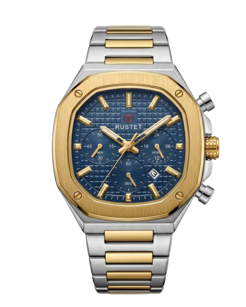 RUSTET-1065-BLUE WITH SILVER AND GOLDEN
