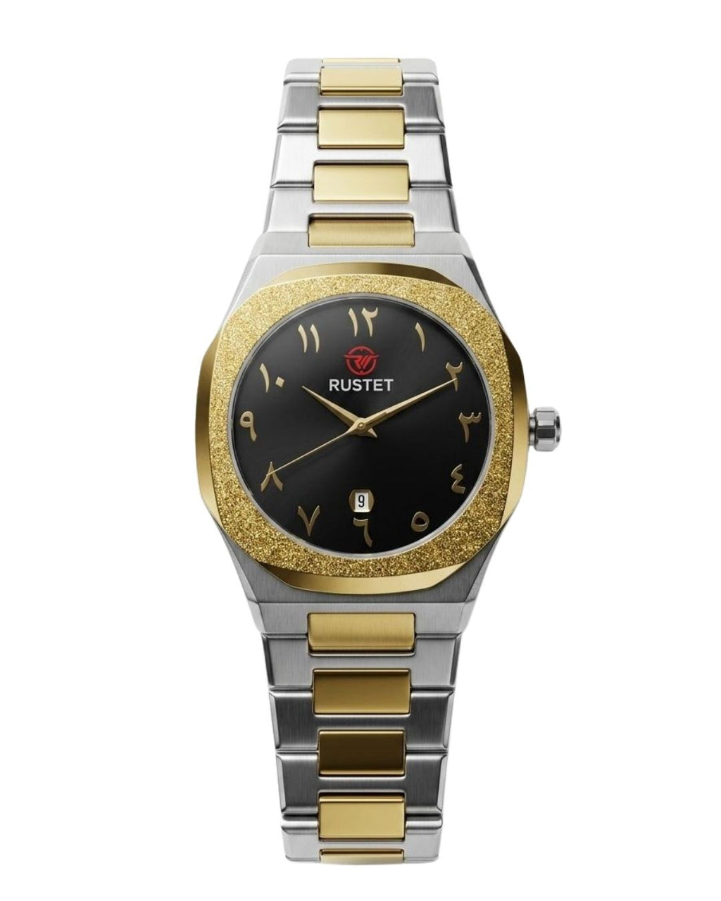 RUSTET-1019 ARABIC DIAL EDITION-BLACK WITH SILVER AND GOLD