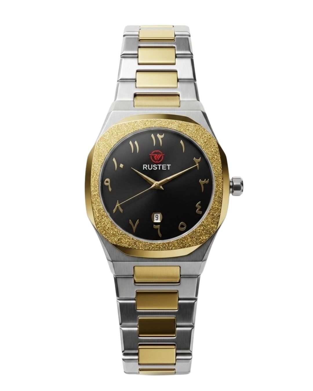 RUSTET-1019 ARABIC DIAL EDITION-BLACK WITH SILVER AND GOLD