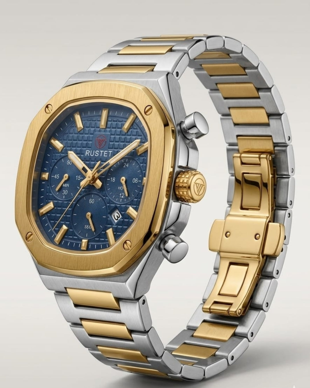 RUSTET-1065-BLUE WITH SILVER AND GOLDEN