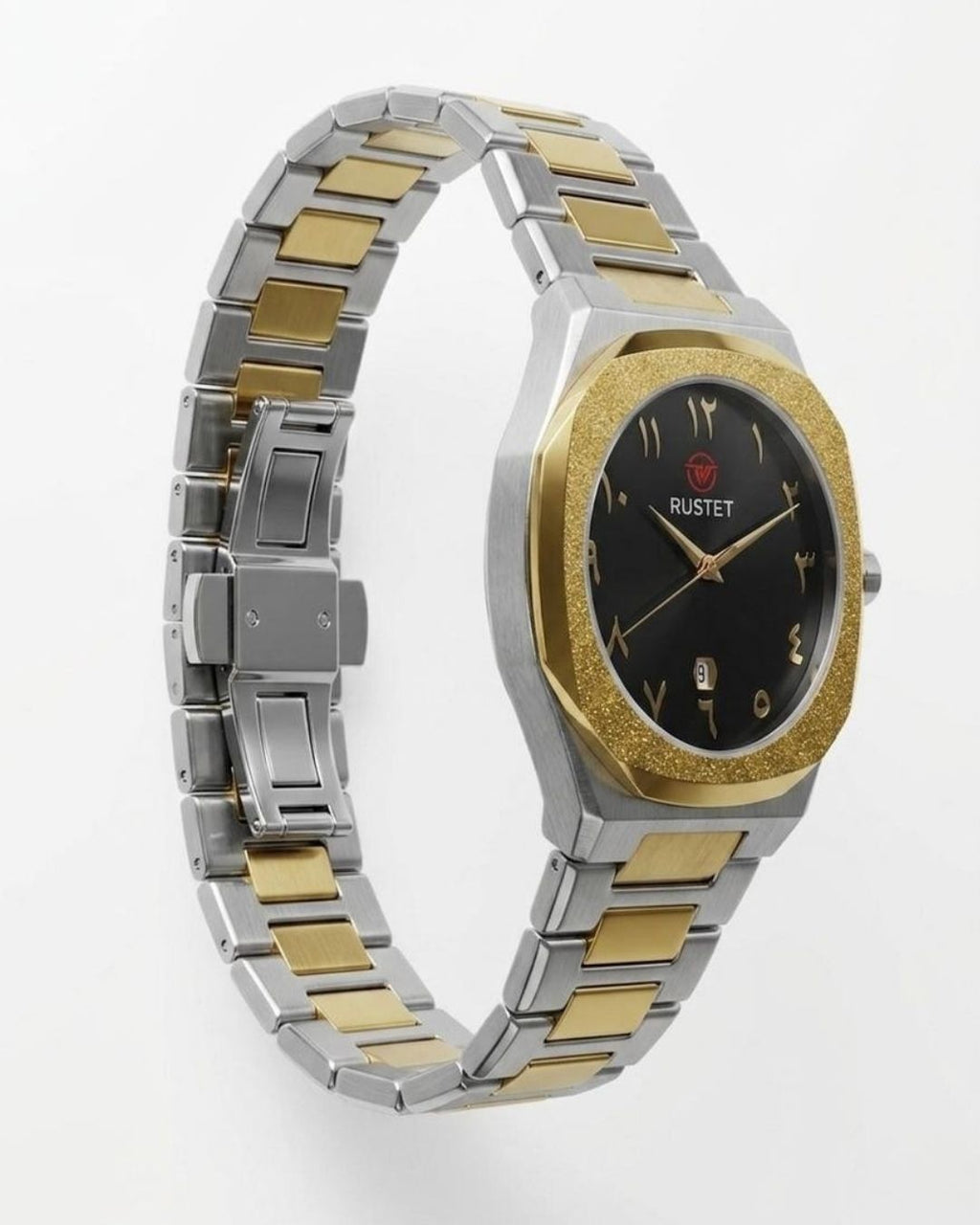 RUSTET-1019 ARABIC DIAL EDITION-BLACK WITH SILVER AND GOLD