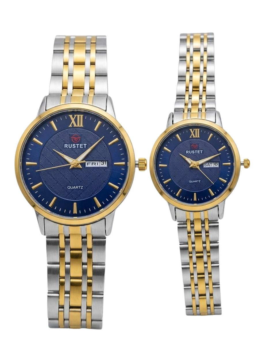 RUSTET-1006-BLUE WITH SILVER&GOLD-COUPLES EDITION