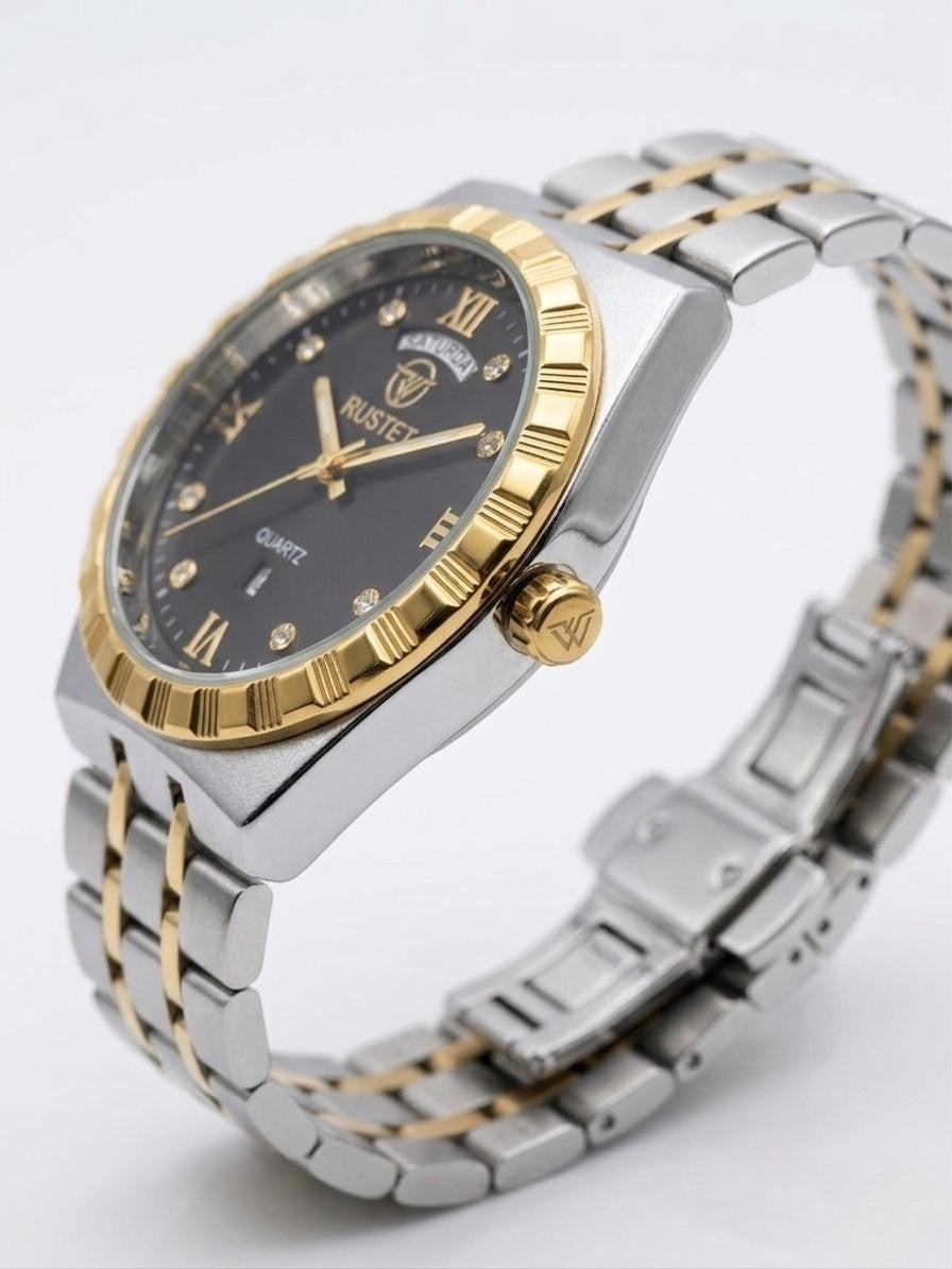 RUSTET-1062 BLACK WITH SILVER GOLDEN