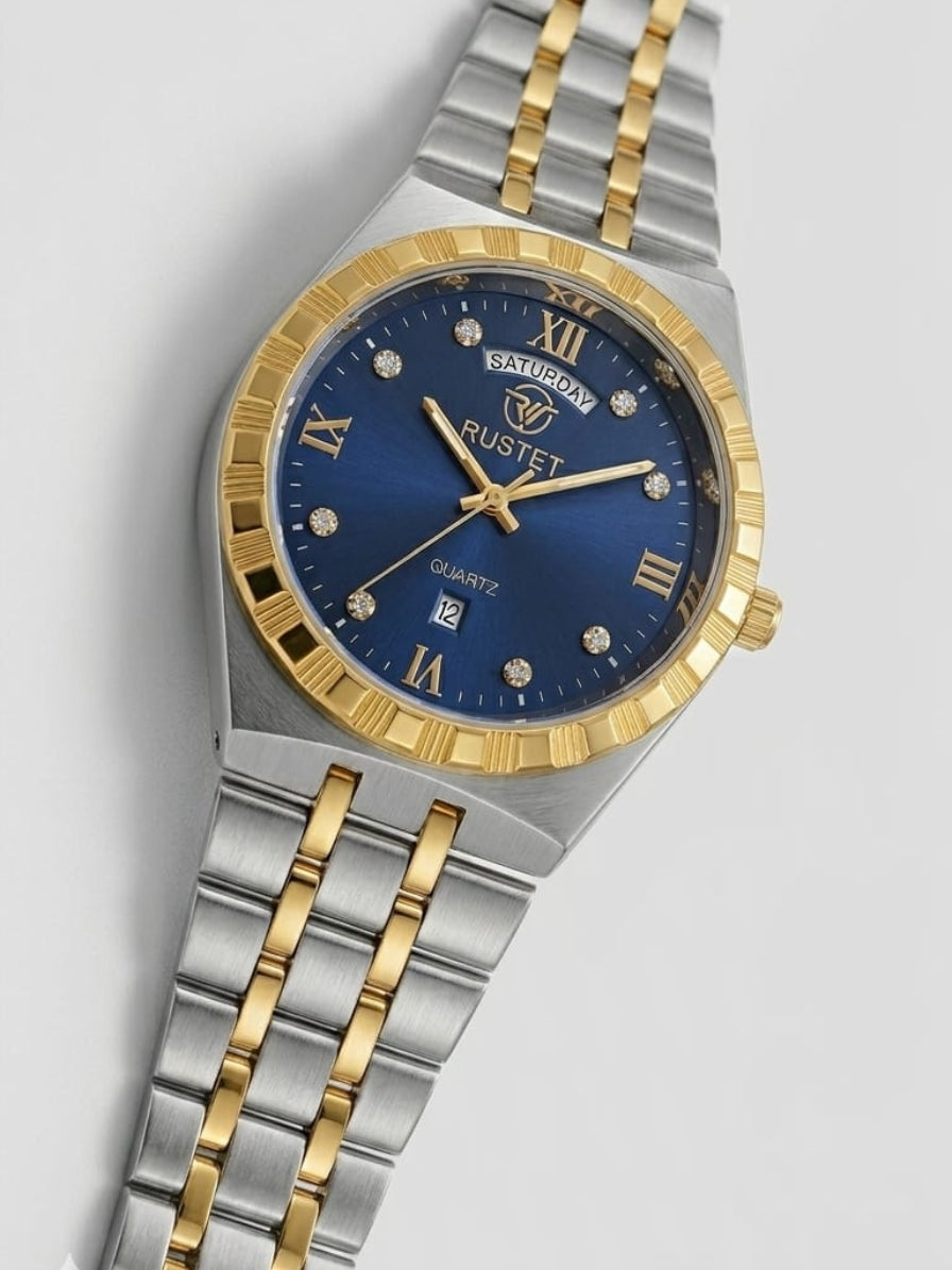 RUSTET-1062 BLUE WITH SILVER GOLD