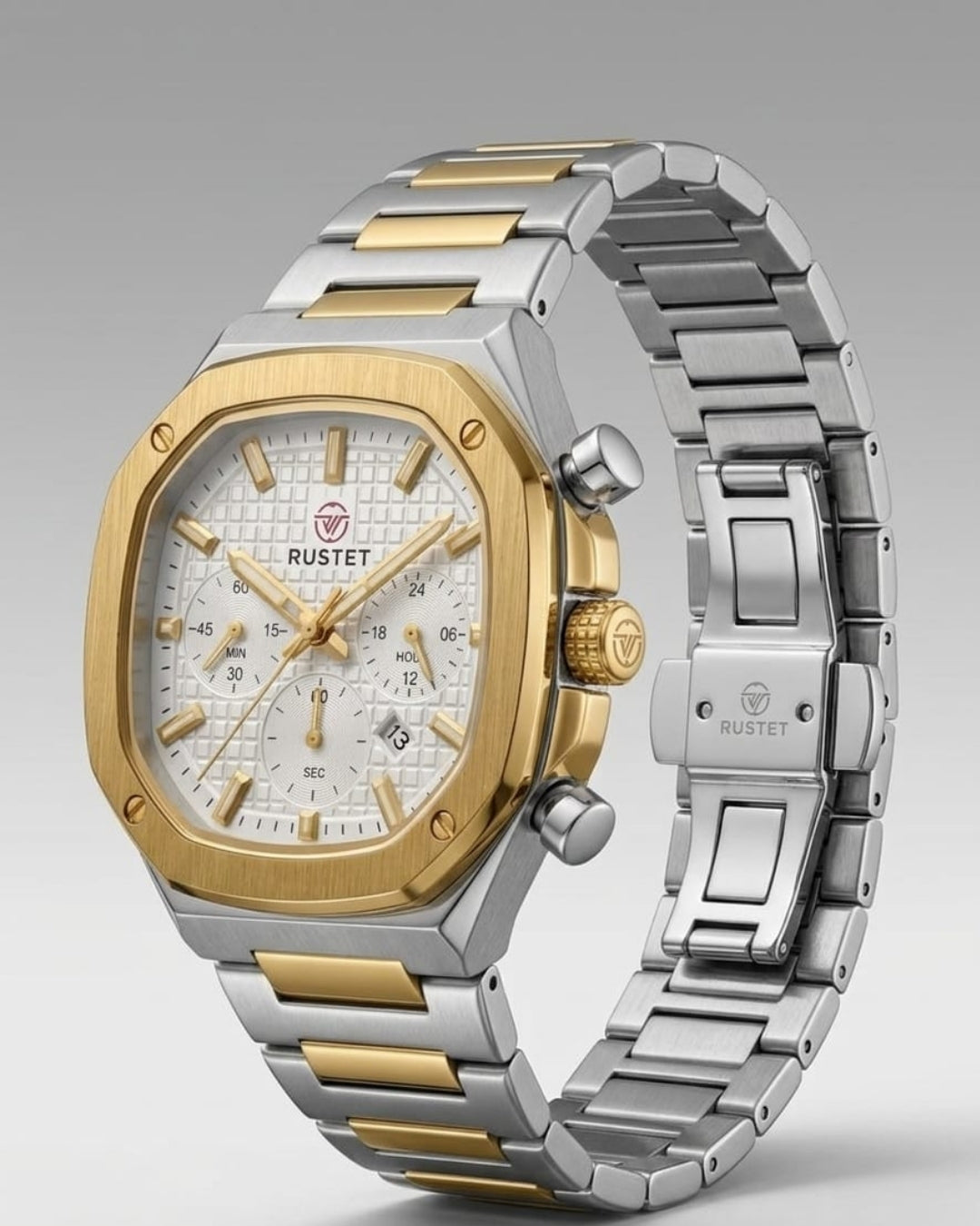 RUSTE-1065-WHITE WITH SILVER&GOLDEN