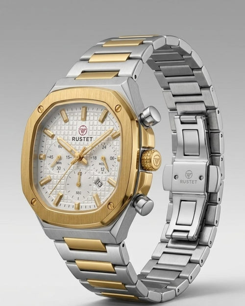 RUSTE-1065-WHITE WITH SILVER&GOLDEN