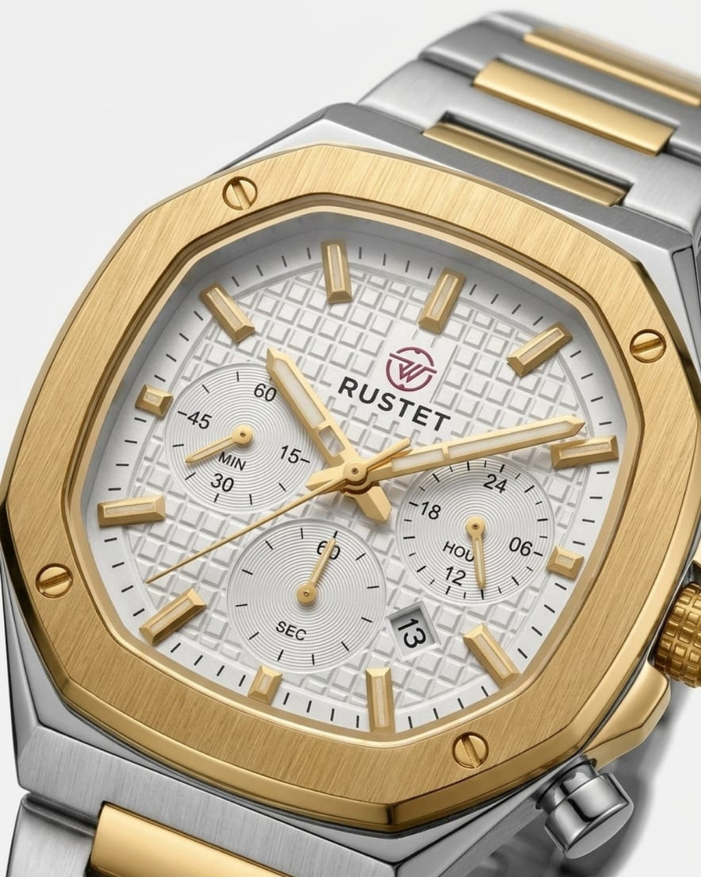 RUSTE-1065-WHITE WITH SILVER&GOLDEN