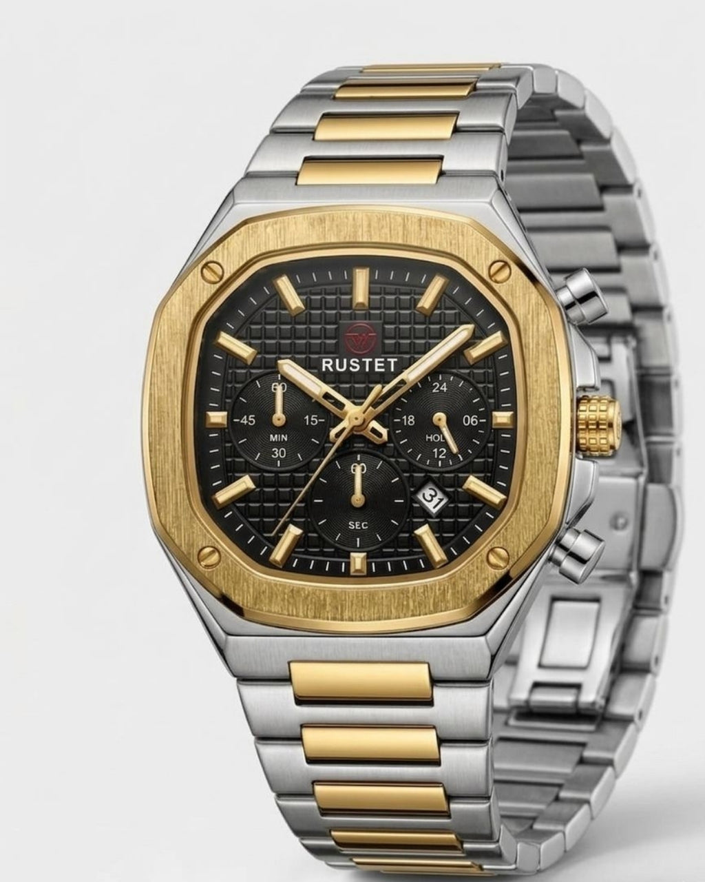 RUSTET-1065-BLACK WITH SILVER&GOLDEN