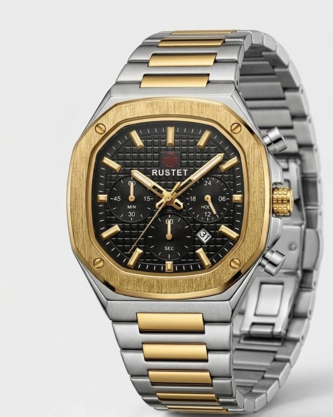 RUSTET-1065-BLACK WITH SILVER&GOLDEN