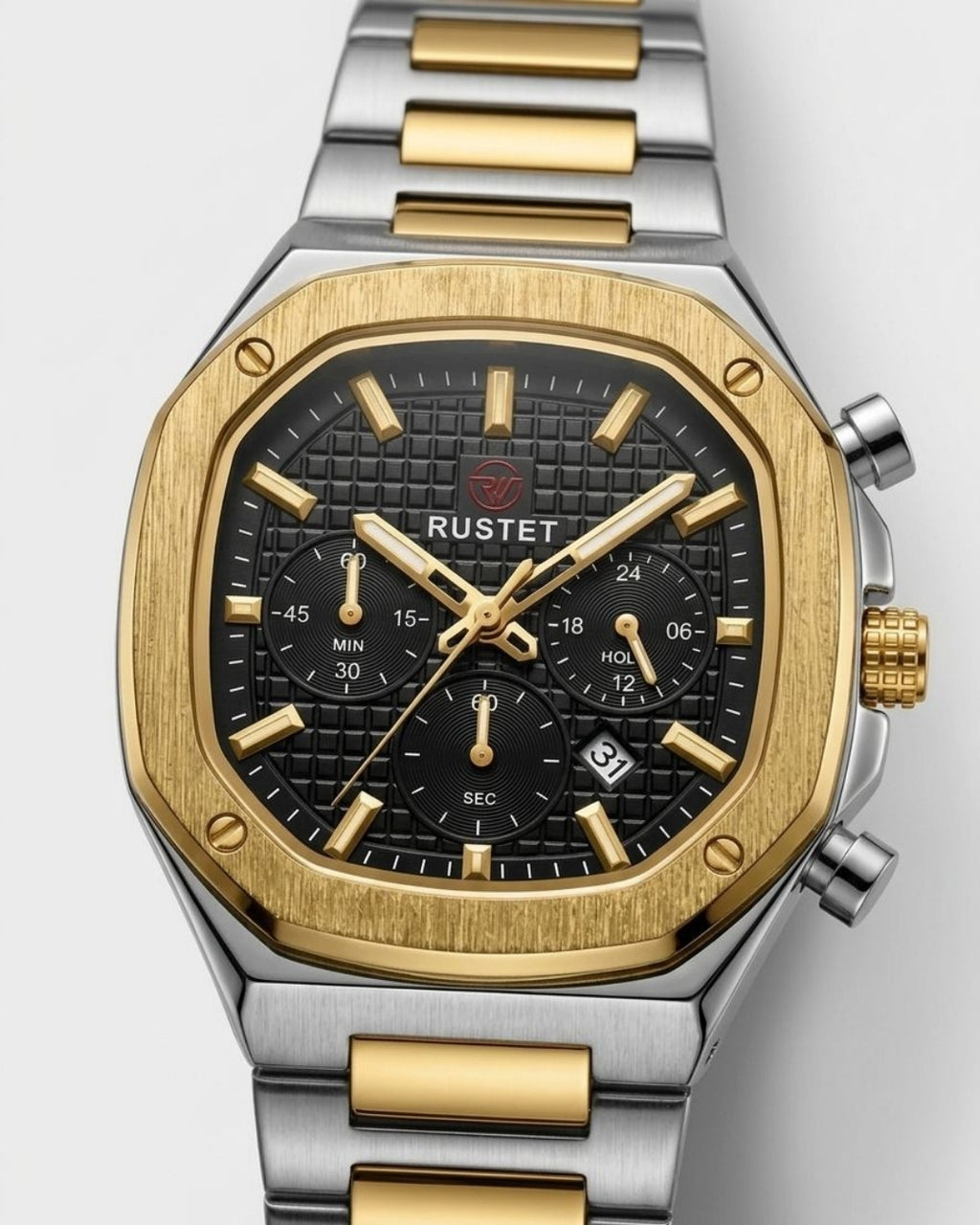 RUSTET-1065-BLACK WITH SILVER&GOLDEN