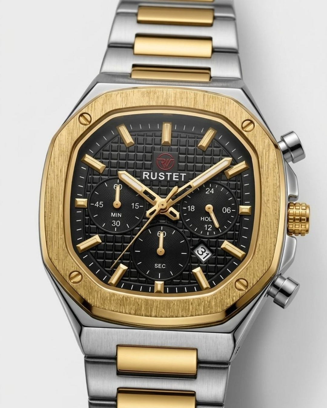 RUSTET-1065-BLACK WITH SILVER&GOLDEN