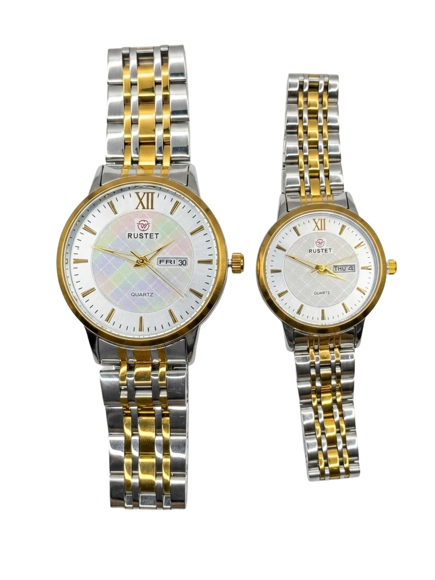 RUSTET-1006-WHITE WITH SILVER&GOLD-COUPLES EDITION