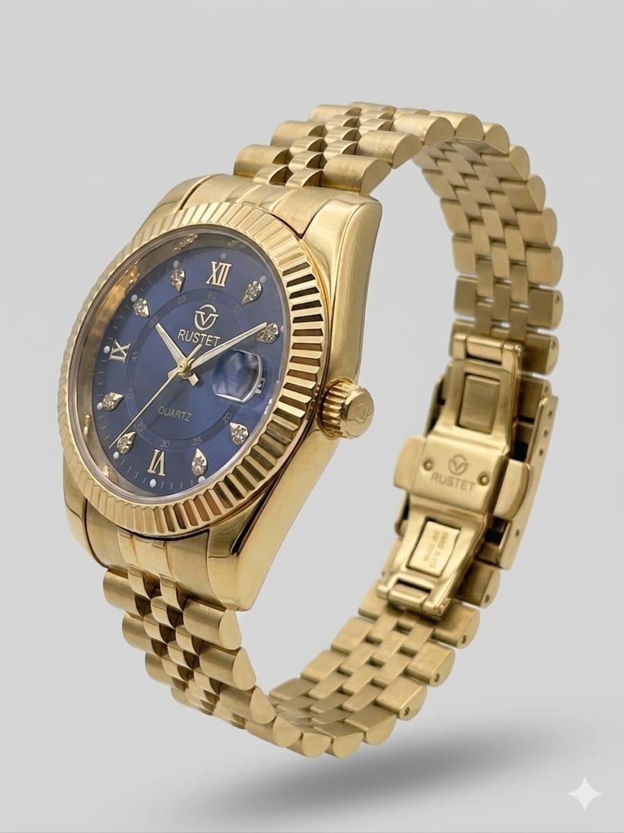 RUSTET-1040-GOLDEN WITH NAVY BLUE