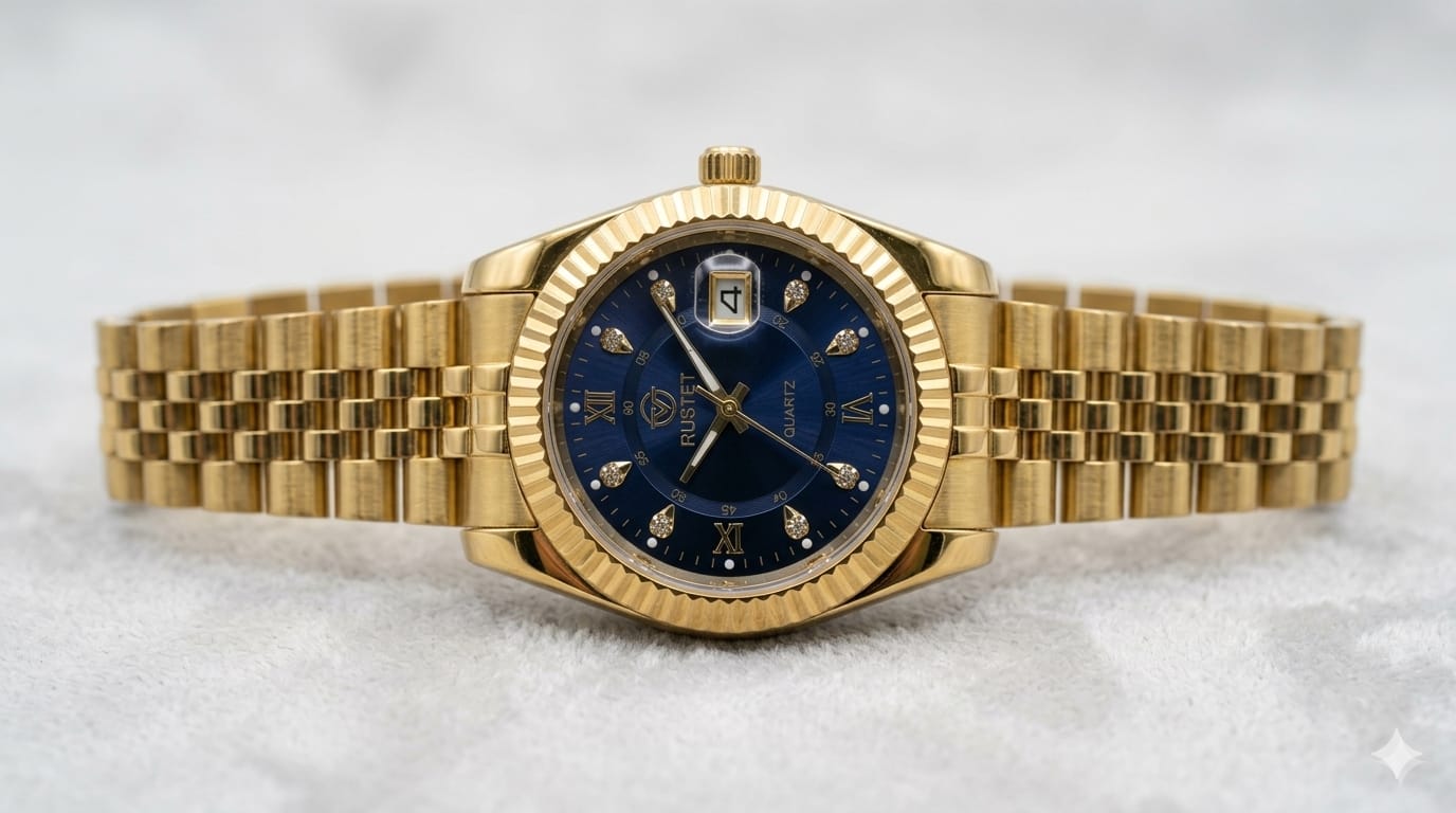 RUSTET-1040-GOLDEN WITH NAVY BLUE
