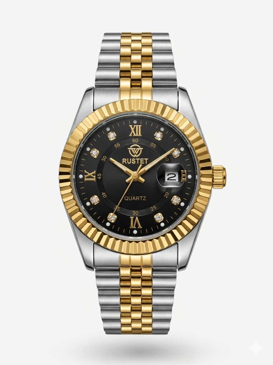 RUSTET-1040-BLACK WITH SILVER&GOLD