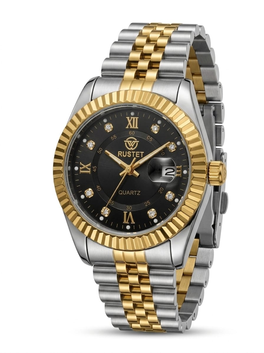 RUSTET-1040-BLACK WITH SILVER&GOLD