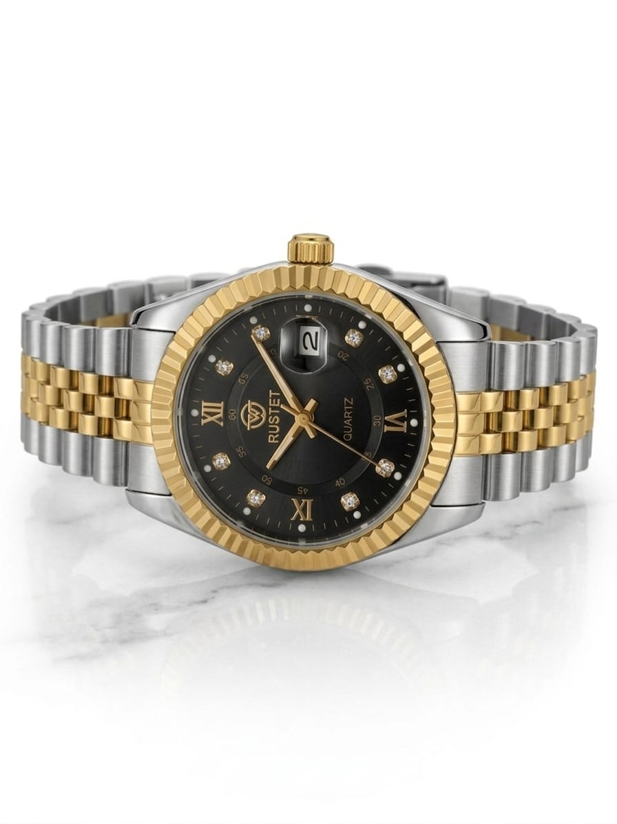 RUSTET-1040-BLACK WITH SILVER&GOLD