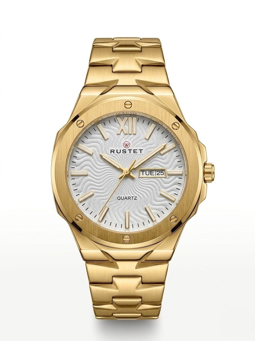 RUSTET-1053-WHITE WITH GOLD