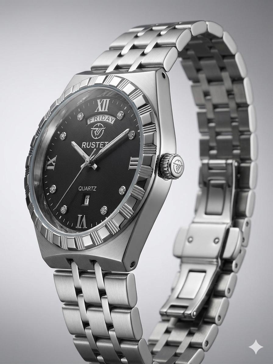 RUSTET-1062-BLACK WITH SILVER