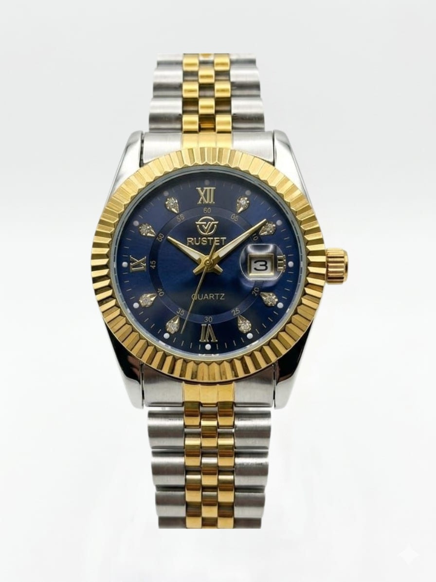 RUSTET-1040-BLUE WITH SILVER&GOLD